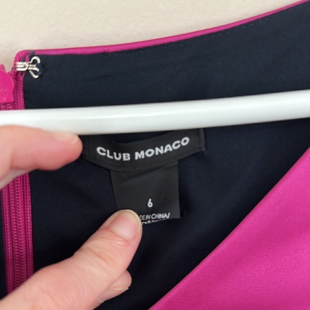Club Monaco Colorblock Shift Dress Pink Black Size 6 - Picture 2 of 6